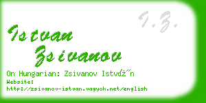 istvan zsivanov business card